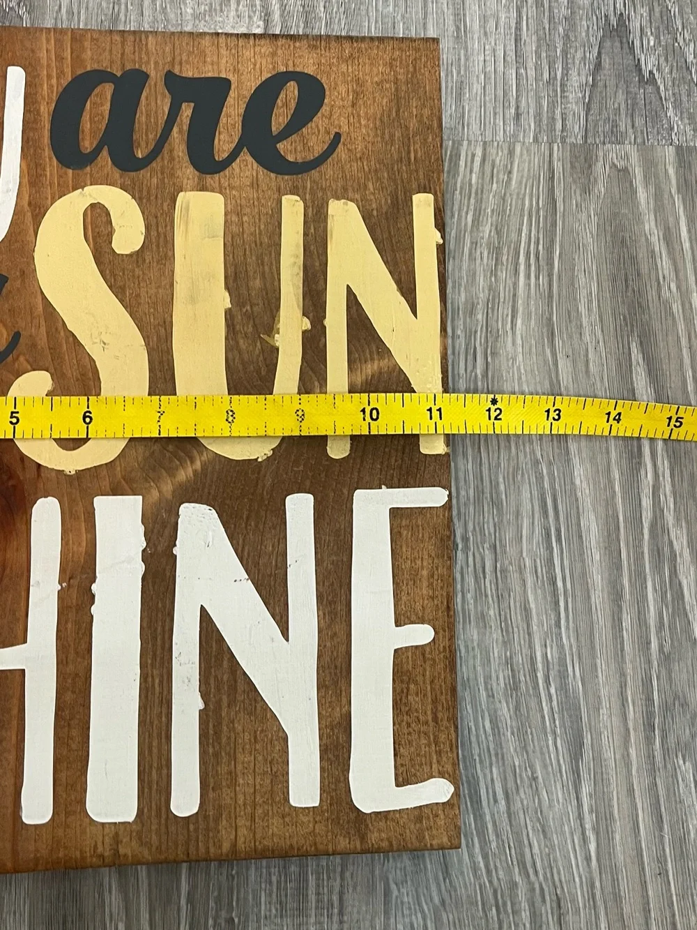 2 Yellow White Brown Wood Positive Vibes & You Are My Sunshine Wall Decor